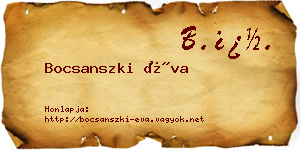 Bocsanszki Éva névjegykártya